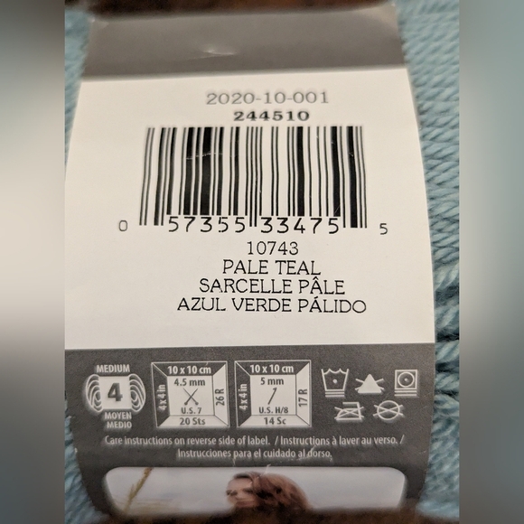 Teal Yarn 170g/6 Oz Yarnspirations Patons Canadiana - Picture 4 of 4